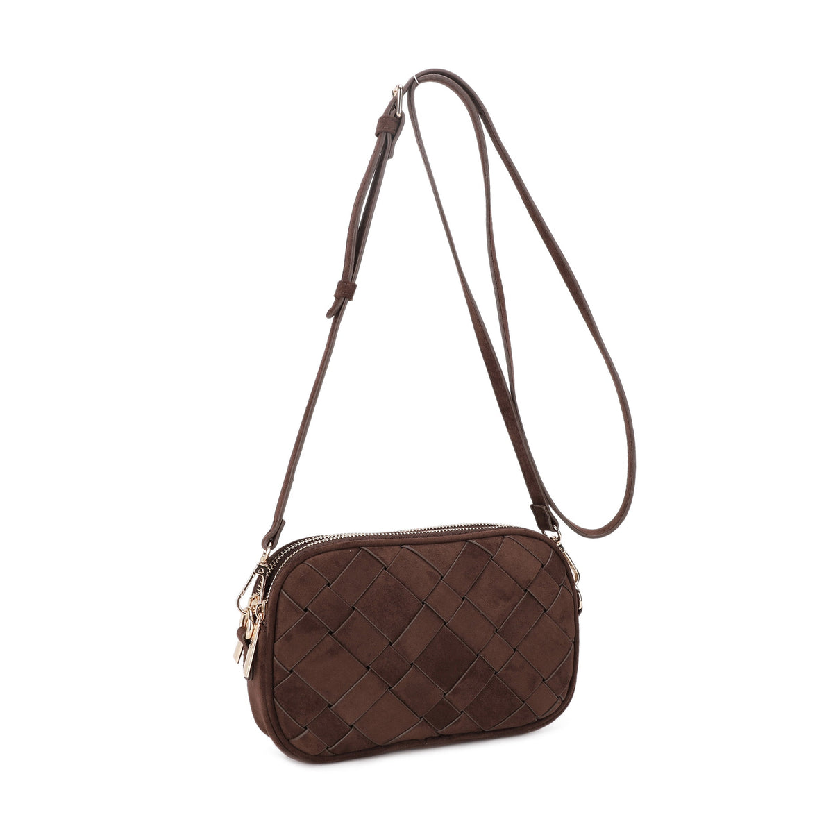 Monica Suede Woven Crossbody Bag