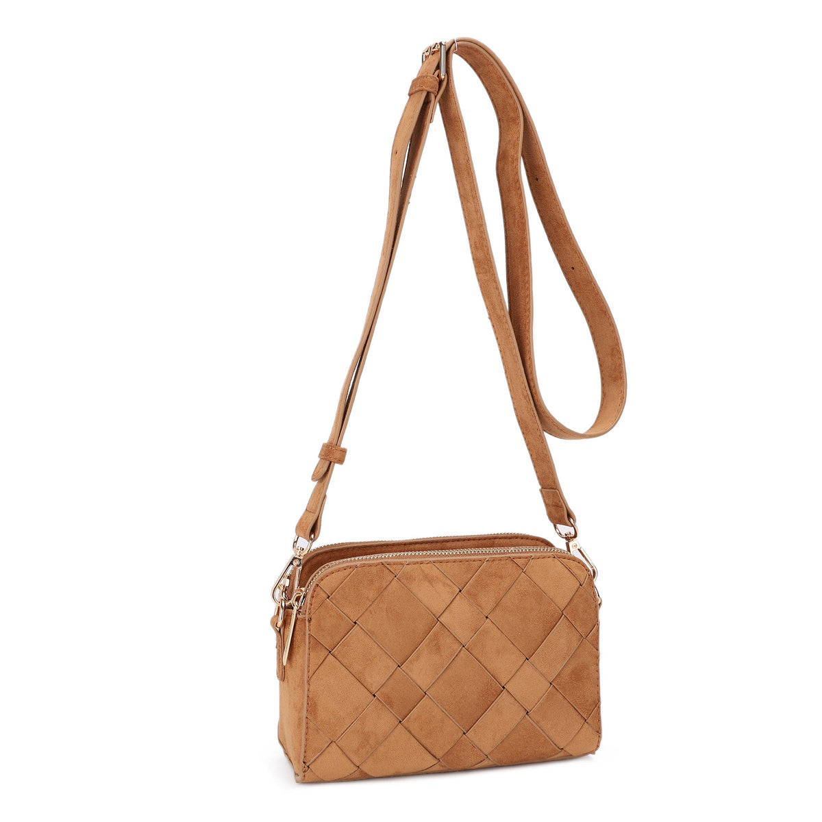 Mai Woven Suede Triple Compartment Crossbody